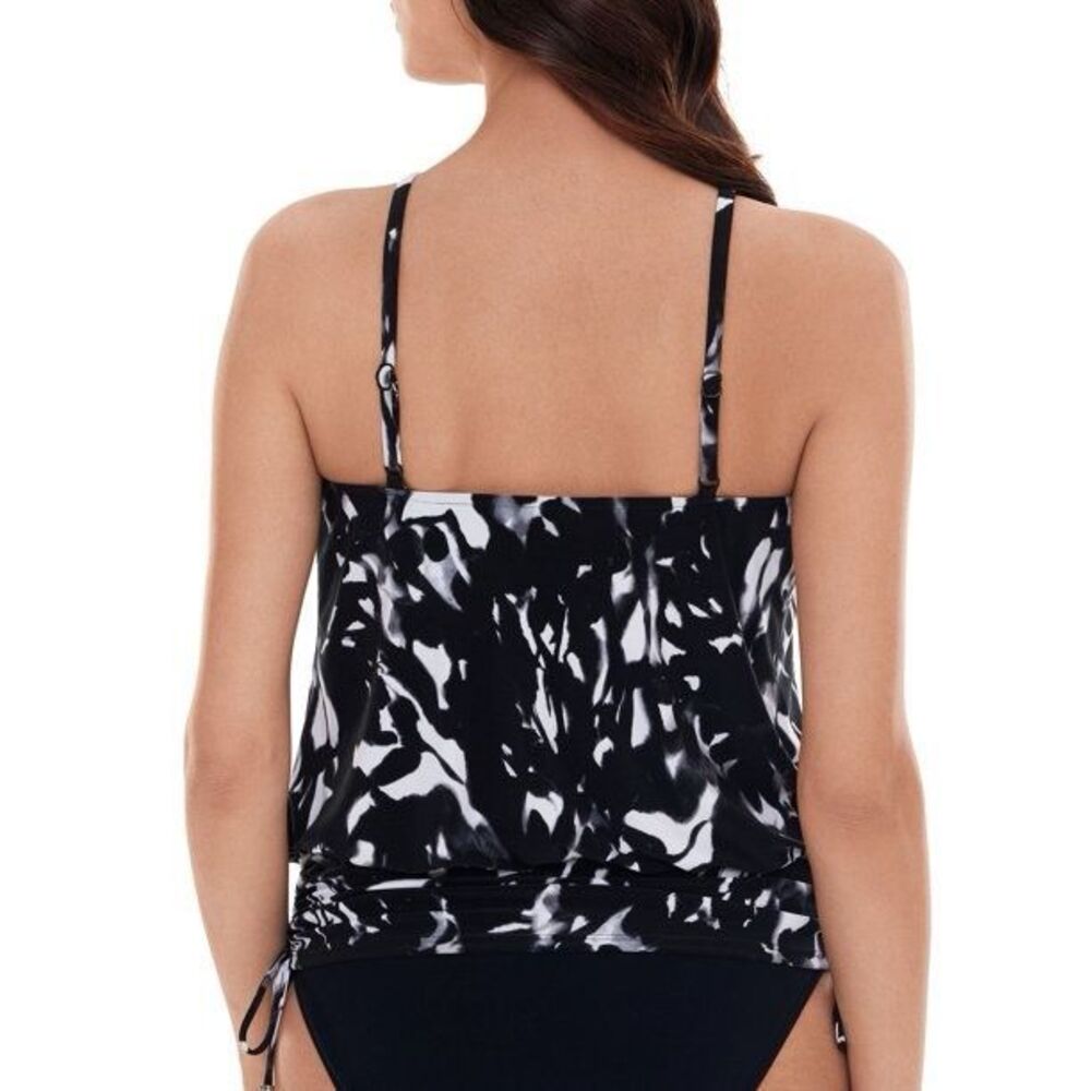 Magicsuit by Miraclesuit Dream State Babs Beaded Tankini Top Black Multi 12 - Picture 3 of 4